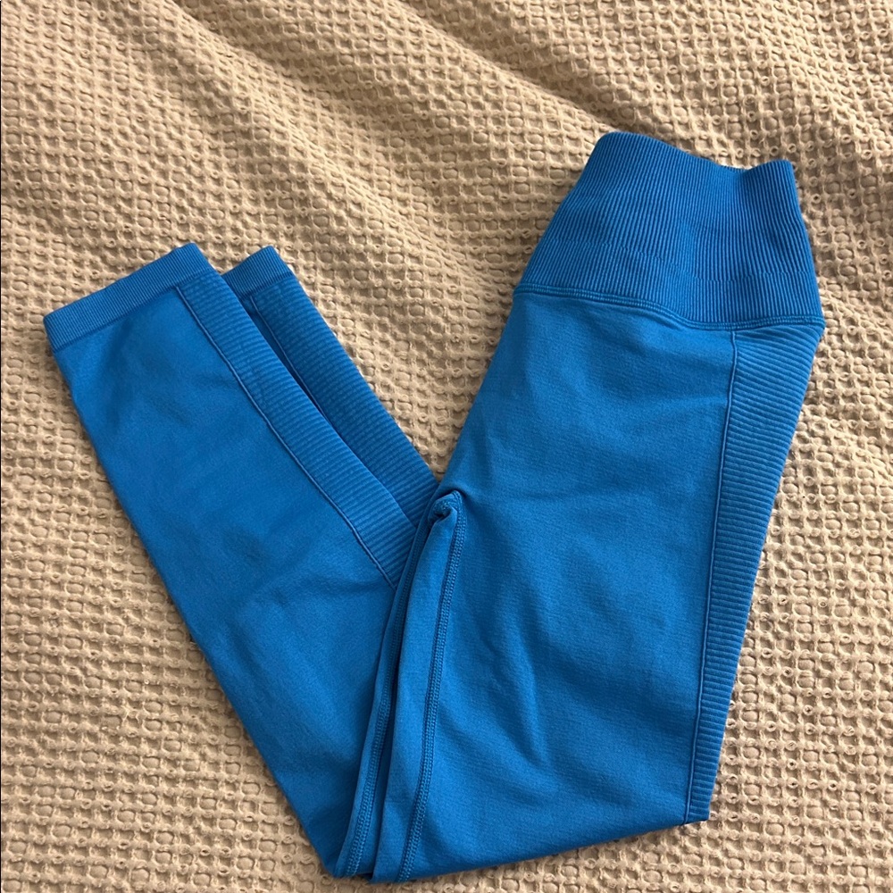 aerie Bright Blue High-Waist Ribbed Leggings